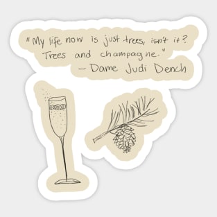 Trees & Champagne Sticker